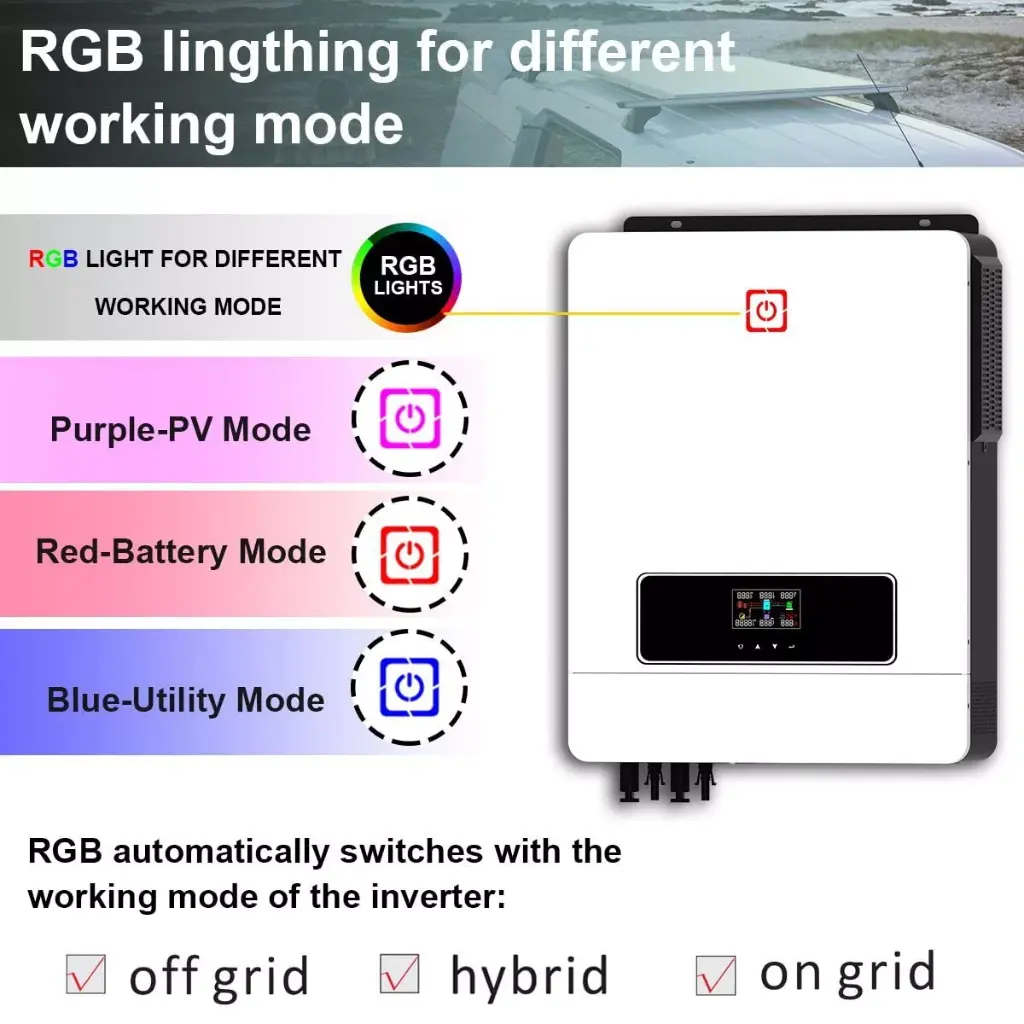 10.2KW On/Off Grid Solar Hybrid Inverter Charger 48V MPPT 160A  PV 500